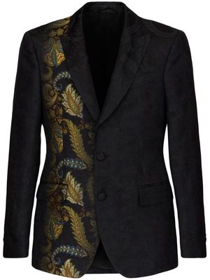 ETRO patterned-jacquard single-breasted blazer - Black
