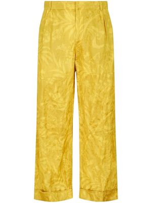 ETRO patterned-jacquard wide-leg trousers - Yellow