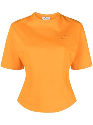 ETRO Pegaso-appliqué cotton T-shirt - Orange