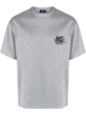 ETRO Pegaso-embroidered cotton T-shirt - Grey
