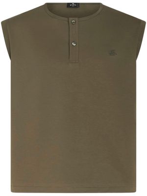 ETRO Pegaso-embroidered cotton vest - Brown