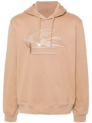 ETRO Pegaso-embroidered hoodie - Neutrals