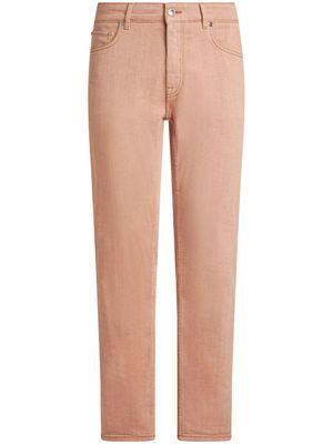 ETRO Pegaso-embroidered mid-rise jeans - Pink