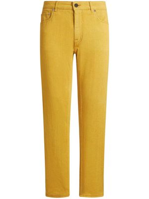 ETRO Pegaso-embroidered mid-rise jeans - Yellow