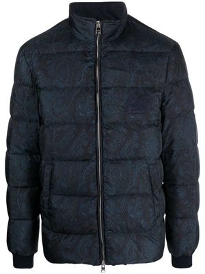 ETRO Pegaso-embroidered padded jacket - Black