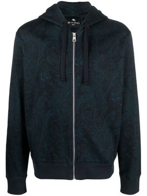 ETRO Pegaso-embroidered paisley-print jacket - Blue