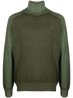 ETRO Pegaso-embroidered roll-neck jumper - Green