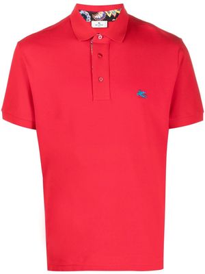 ETRO Pegaso-embroidery polo shirt - Red