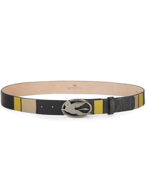 ETRO Pegaso-mofit leather belt - Black