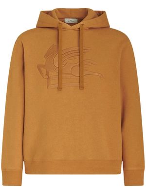 ETRO Pegaso-motif cotton hoodie - Yellow