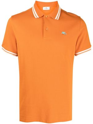 ETRO Pegaso motif short-sleeved polo shirt - Orange