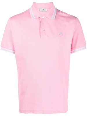 ETRO Pegaso motif short-sleeved polo shirt - Pink