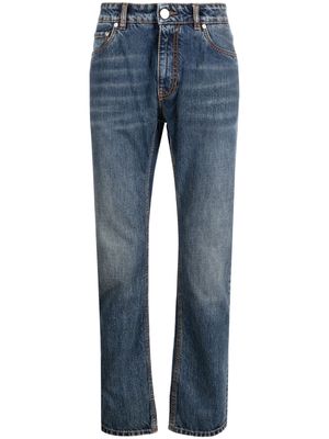 ETRO Pegaso-motif slim-cut jeans - Blue