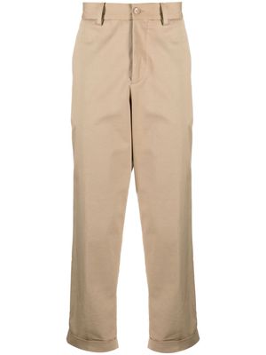 ETRO Pegaso-motif stretch-cotton trousers - Brown