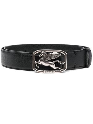 ETRO pegasus-buckle leather belt - Black
