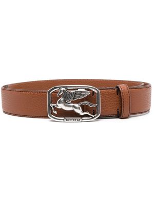 ETRO pegasus-buckle leather belt - Brown