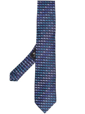 ETRO Pegasus jacquard silk tie - Blue