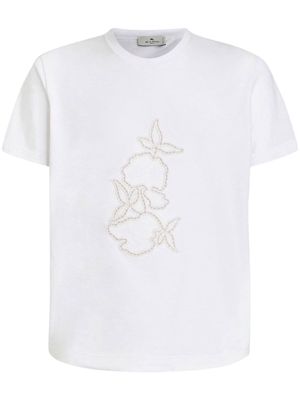 ETRO perforated cotton T-Shirt - White