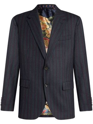 ETRO pinstriped wool blazer - Blue