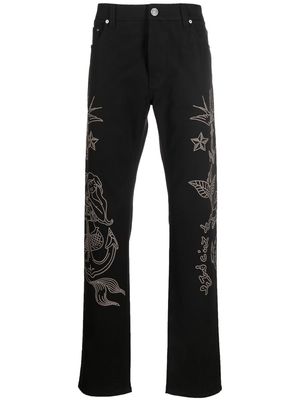 ETRO Placed Old Shoes Embroidered jeans - Black