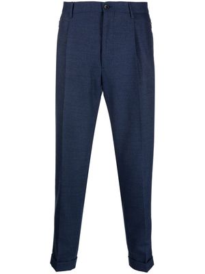 ETRO pleated wool-blend trousers - Blue
