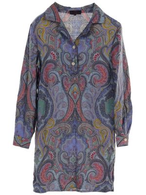 Etro Pre-Owned 2000s paisley-print wool dress - Blue