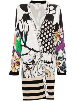 Etro Pre-Owned abstract-pattern midi coat - White