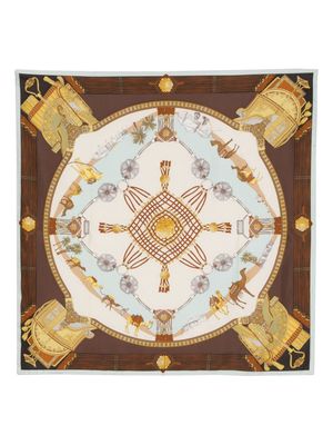 Etro Pre-Owned graphic-print silk scarf - Brown