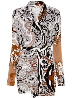 Etro Pre-Owned paisley-print wrap jacket - White