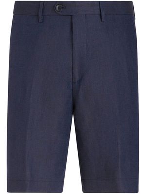 ETRO pressed-crease linen bermuda shorts - Blue