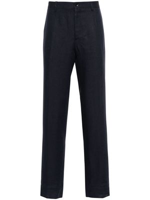ETRO pressed-crease linen trousers - Blue