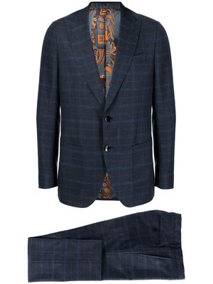 ETRO Prince Of Wales single-breasted suit - Blue