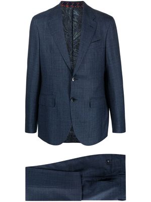 ETRO Prince-Of-Wales virgin wool suit - Blue
