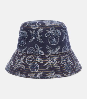 Etro Printed denim bucket hat