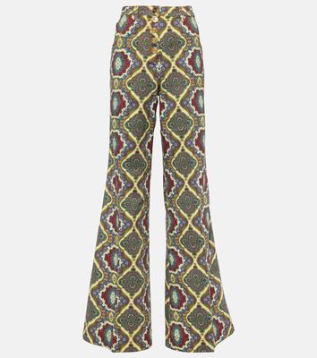 Etro Printed high-rise wide-leg jeans