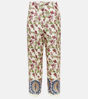 Etro Printed silk wide-leg culotte pants