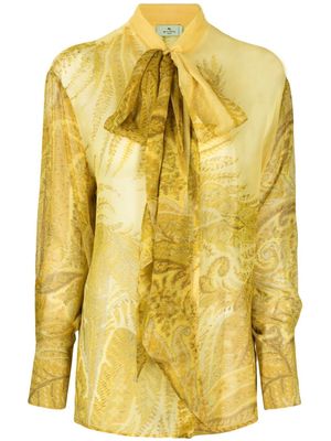 ETRO pussy-bow long-sleeve top - Yellow