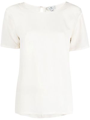 ETRO round-neck silk T-shirt - Neutrals