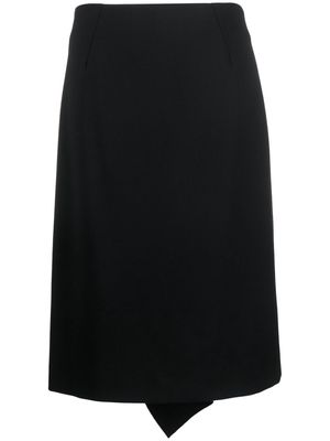 ETRO ruffle-detailing wool blend skirt - Black
