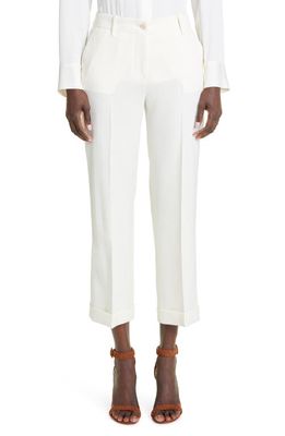 Etro Santa Cruz Stretch Virgin Wool Ankle Trousers in White 990