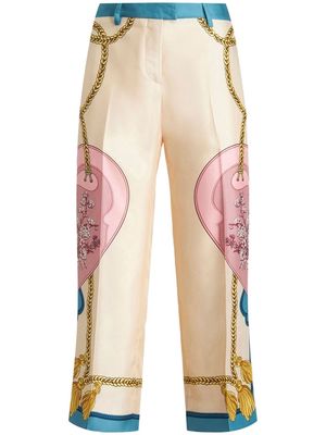 ETRO satin-finish printed trousers - Neutrals