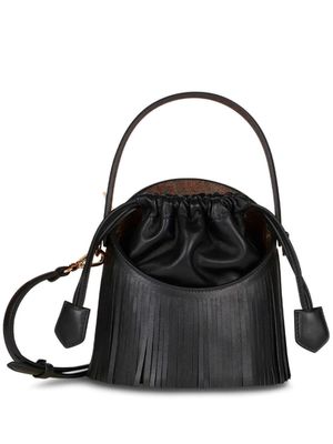 ETRO Saturno fringed leather mini bag - Black