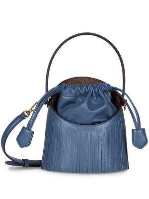 ETRO Saturno fringed leather mini bag - Blue