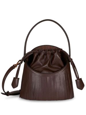 ETRO Saturno fringed leather mini bag - Brown