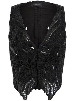 ETRO sequinned butterfly vest - Black