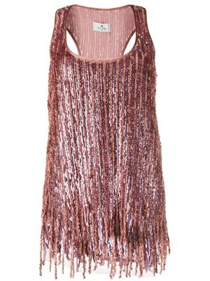 ETRO sequinned tank top - Pink