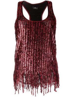 ETRO sequinned tank top - Red