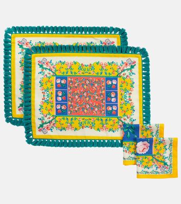 Etro Set of 2 cotton napkins and placemats