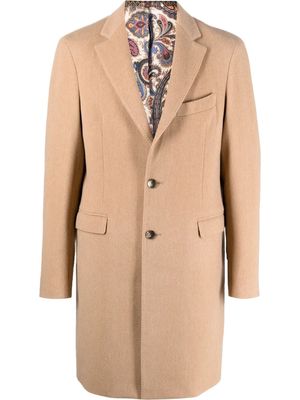 ETRO single-breasted fitted coat - Neutrals
