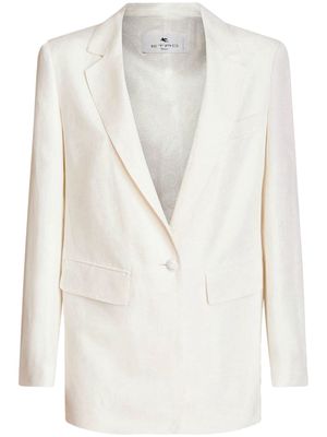 ETRO single-breasted flap-pockets blazer - White